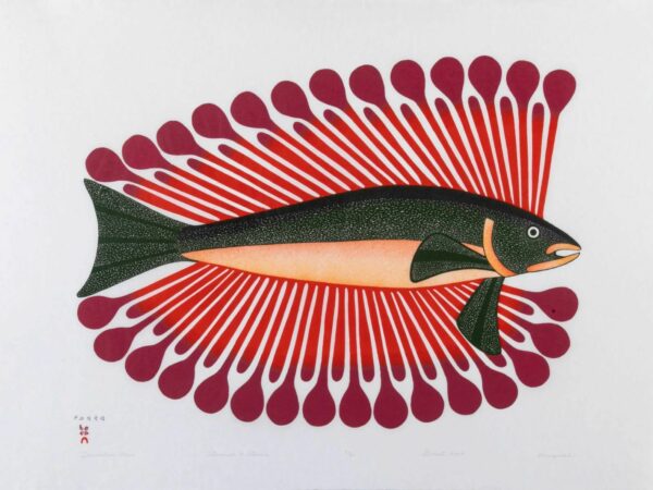 Kenojuak Ashevak, Decorative char 2004 stonecut printmaking