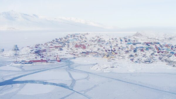 Greenlandic settlement from the air - Photo by International Polar Foundation, Myriam Dielemans